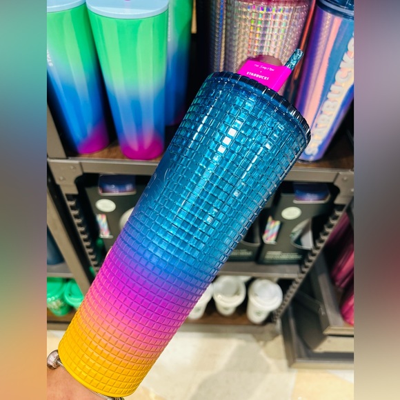 Starbucks Tim Singleton Pride Iridescent Rainbow Tumbler Hot Cold Cup 3pc Set - Picture 11 of 16